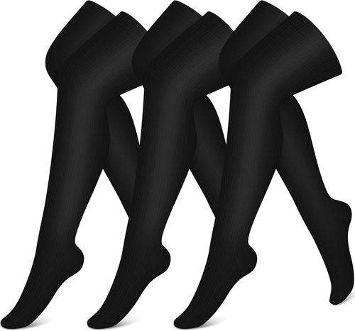 CHARMKING Compression Socks - Knee High Support for Men & Women | 3 Pairs for Running & Athletic Use