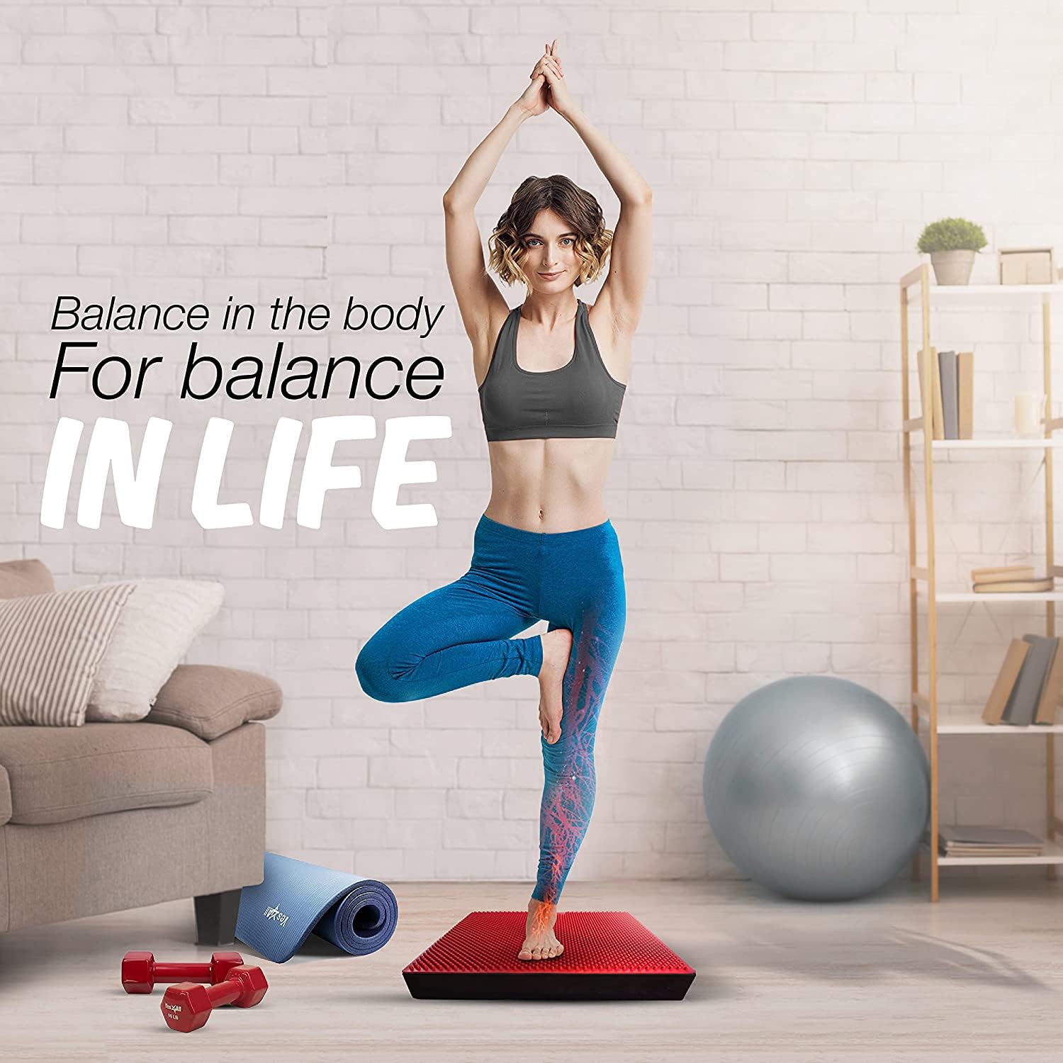Yes4All Balance Pad - Nonslip TPE Foam for Fitness & Yoga | Upgraded Sizes L, XL, XXL - Multicolor Options