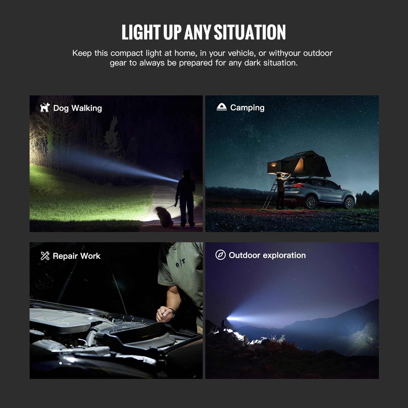 ThruNite TC20 V3 LED Rechargeable Flashlight, 4720 High Lumens Super Bright Powerful Handheld Light, USB-C Charging Tactical Flash Light with Battery, IPX8 Waterproof Torch for Camping, and Emergency