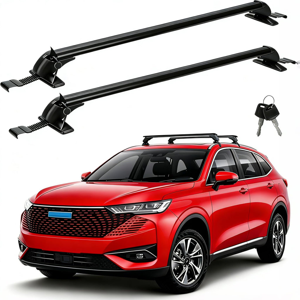Universal Car Roof Rack, 42.91in-44.88in Adjustable Roof Rack Cross Bars for Canoe, Kayak, Bike, and Luggage –165lbs Load Capacity, Roof Rails with Theft Lock for Bare Roof Cars