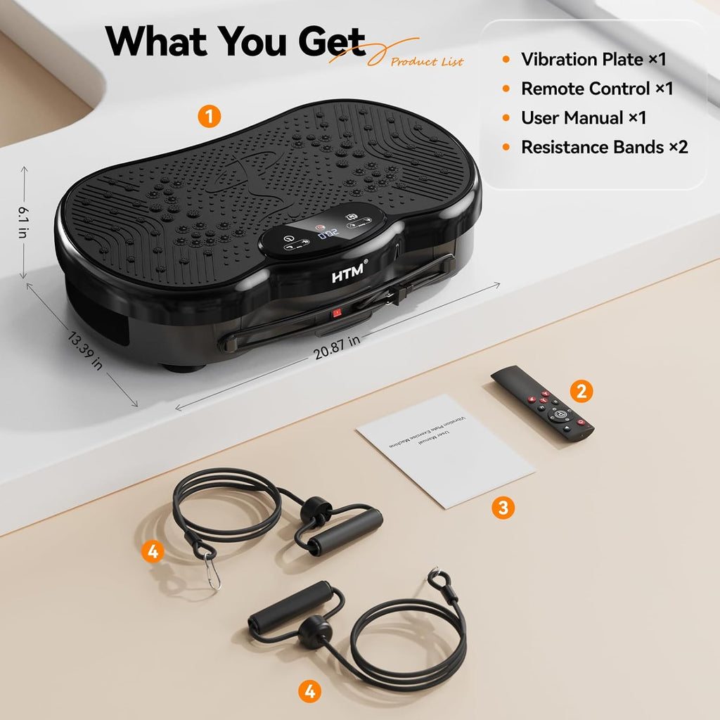 Skiennix Vibration Plate Exercise Machine - Whole Body Shake Plate for Weight Loss | 300 Lbs Capacity, 120-Speed, 9 Workout Modes