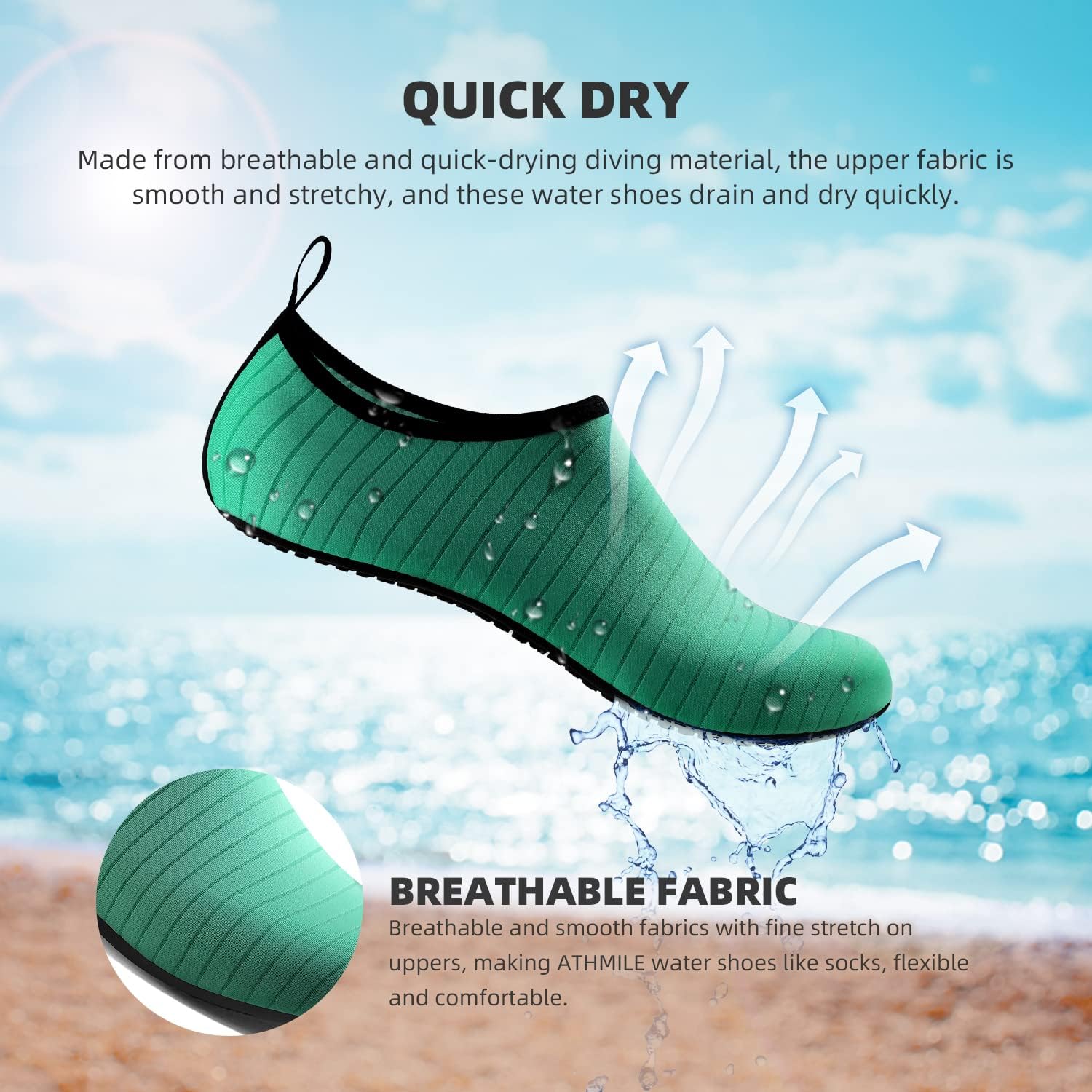 Skiennix Water Shoes - Quick-Dry Aqua Socks for Beach & Pool | Adult & Youth Sizes Available