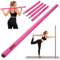 Yoga Stick Mobility Bar - Adjustable 4-Section Posture Stretch (Pink) KUZARO