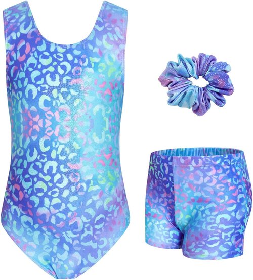 JiAmy Girls Gymnastics Leotards - Glitter Ballet Dance Unitards with Hairband for Kids | Activewear