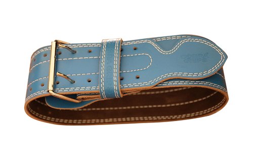 Weight Power Lifting Belt 4” Wide Cobra Grips Best Premium Genuine Leather Belt for Men & Women Adjustable Weightlifting Back Support (Cyanic Blue, Small 27"-35")