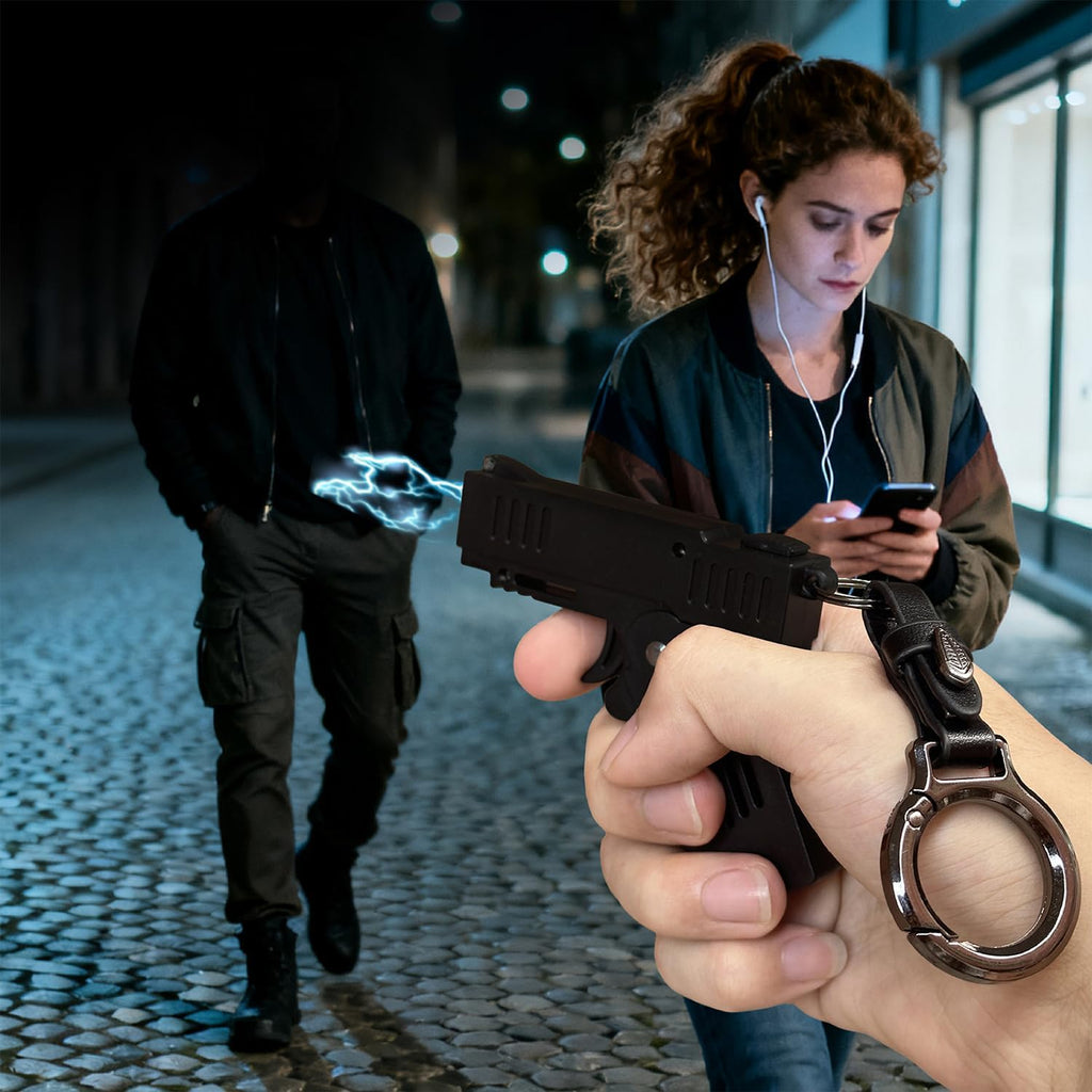 Skiennix Mini Stun Gun - Rechargeable Personal Security Device with Safety Switch & LED Flashlight