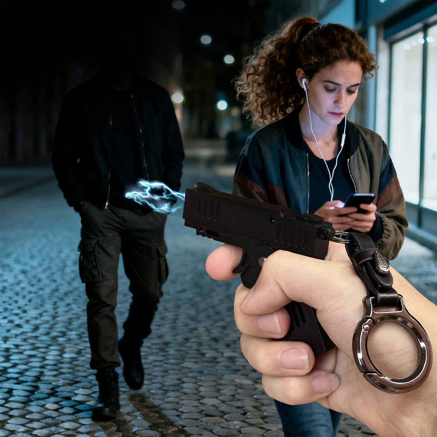 Skiennix Mini Stun Gun - Rechargeable Personal Security Device with Safety Switch & LED Flashlight