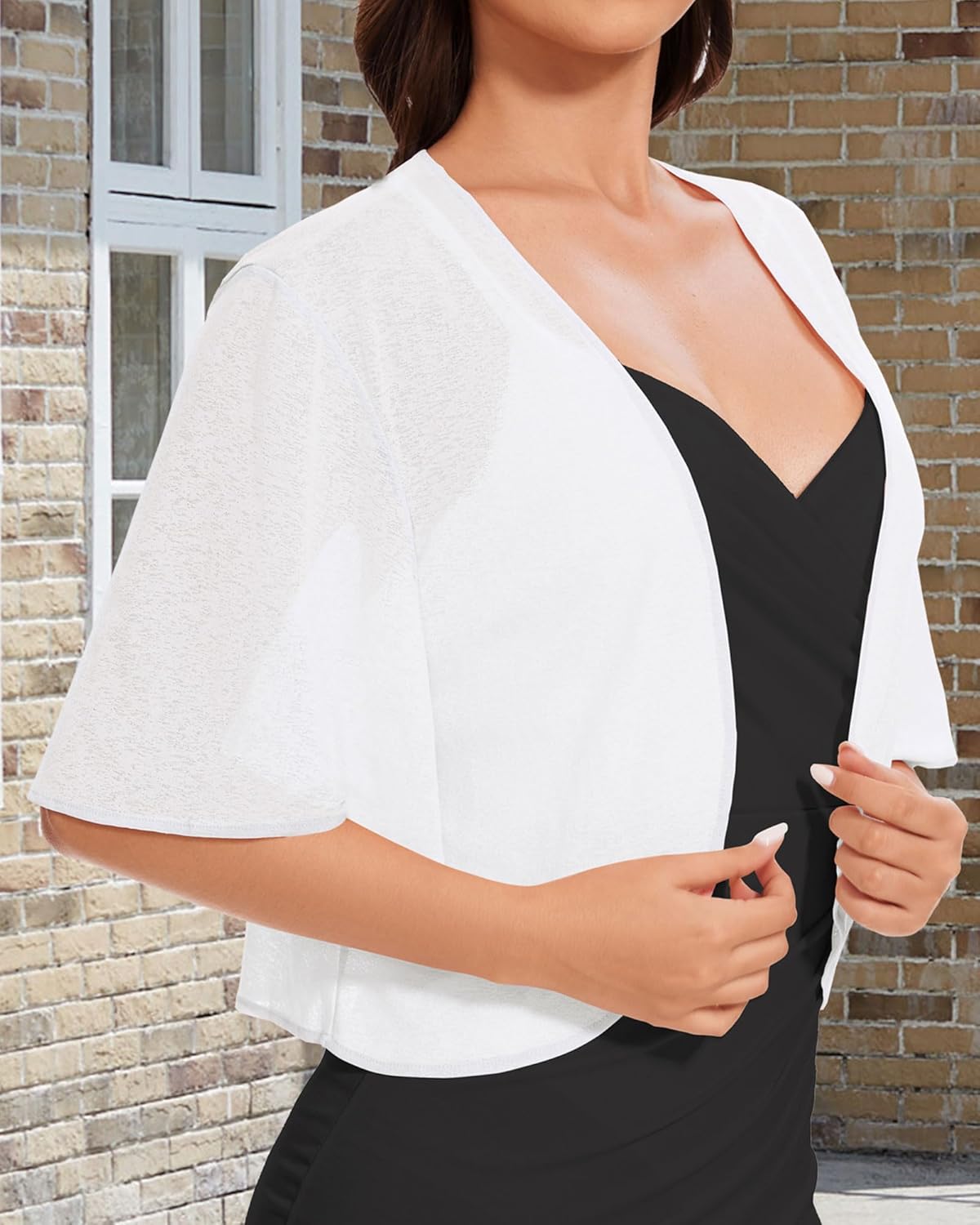 Skiennix Women’s Bolero Shrug Cardigan - Sheer Open Front Kimono for Evening Dresses