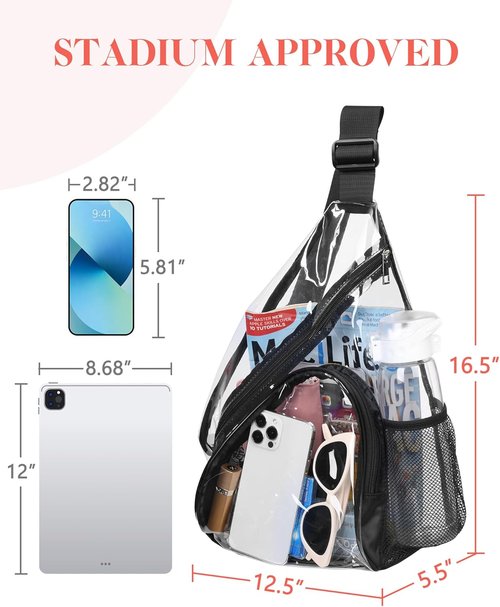 HULISEN Clear Sling Bag - Perfect for Stadium Events | Lightweight & Stylish Design