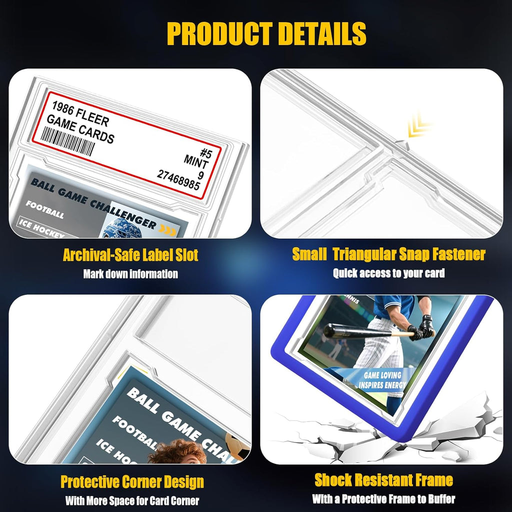 PSA Graded Card Slab Bumper Set - Hard TPU Protectors for Game, Sports & Trading Cards