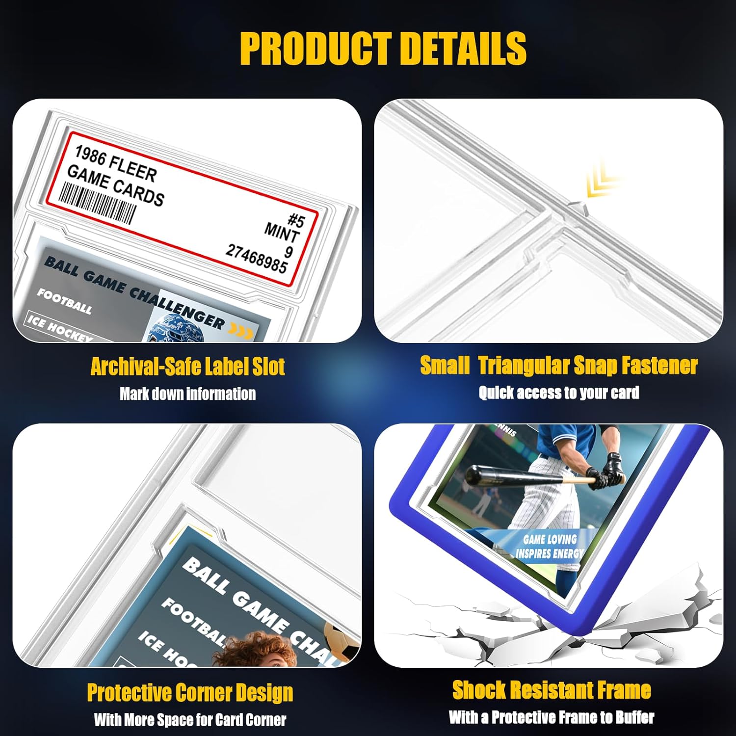 PSA Graded Card Slab Bumper Set - Hard TPU Protectors for Game, Sports & Trading Cards