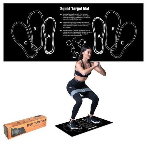 Squat Mat With Foot Position - Anti Slip Training Mat, Perfect for Leg and Abdominal Exercises. Squat Pads Can Activate Muscles and Prevent Sports Injuries,Lightweight and Portable.