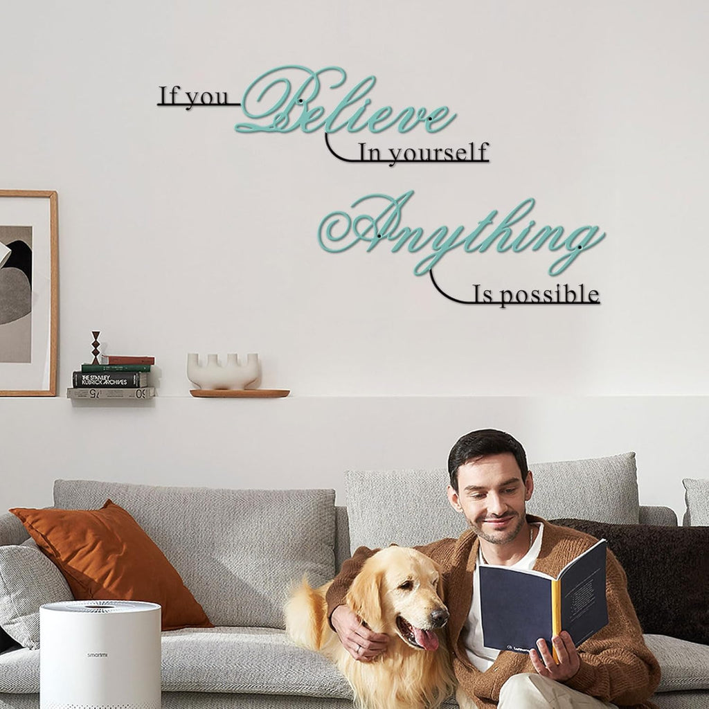 Resama Wall Art Decor - Inspirational Metal Quotes | "Believe in Yourself" | 2 Pcs Colorful Design