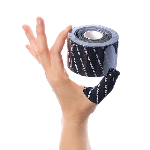 WOD&DONE Premium Pre-Cut 3 Rolls of 32pcs 6in x 2in Strips Athletic Thumb Protection Tape for Functional Fitness Hook Grip Olympic Weightlifting (Black, 3Rolls)