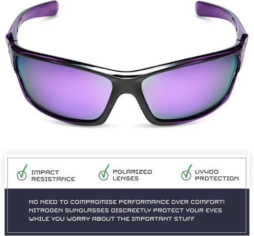 Nitrogen Polarized Sport Sunglasses - UV400 Protection for Men & Women | Ideal for Driving, Fishing, Running