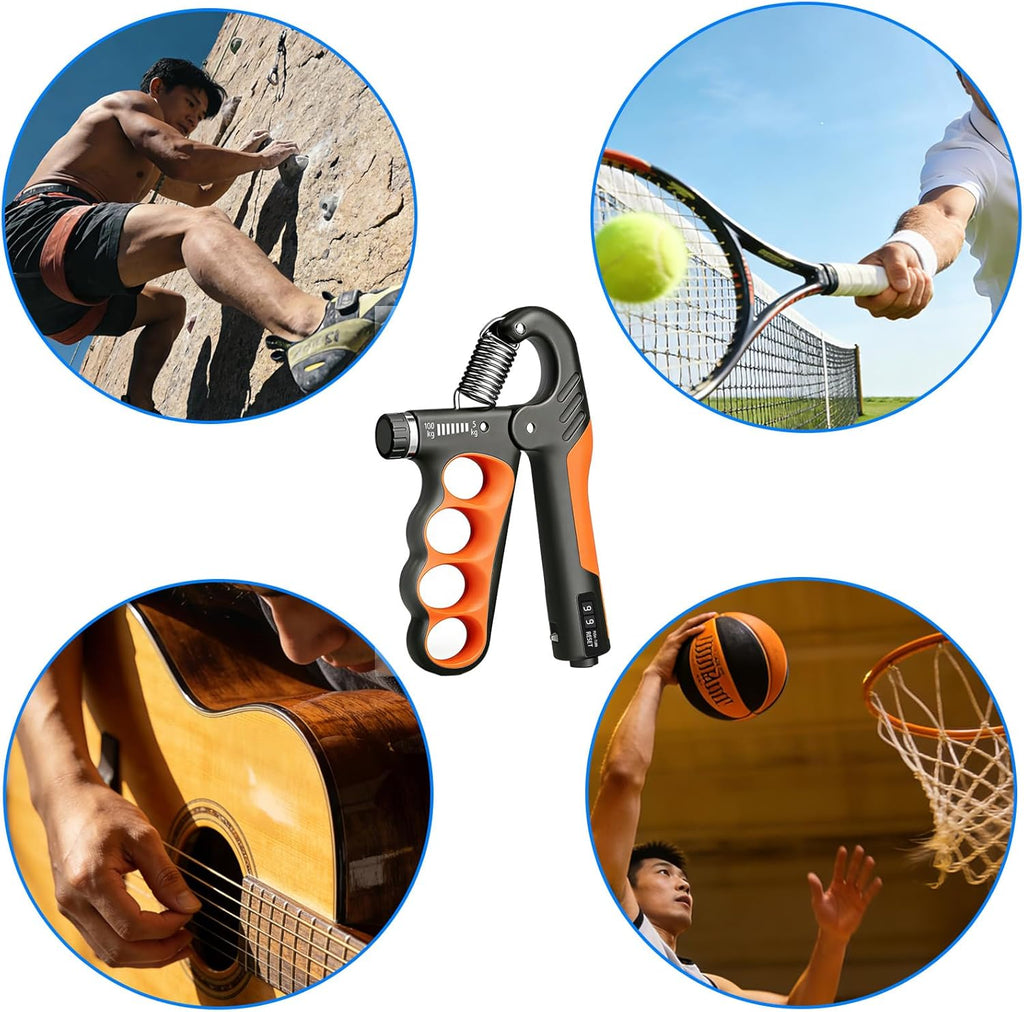 Regine Switzerland Hand Gripper - Adjustable 11-220LB Resistance Grip Trainer for Muscle Building