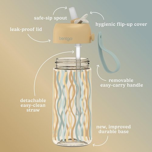 Bentgo Kids Water Bottle - Leak-Proof Tritan 15 oz. Cup with Safe-Sip Straw | Whimsy & Wonder Collection for Ages 3+