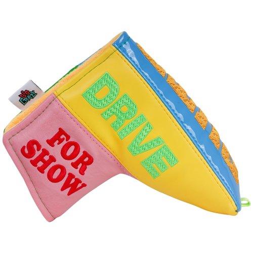 Big Crazy Golf Club Head Covers, 3-Pieces Driver Headcover, Magnetic Blade Putter Cover, Funny Design Drive for Show Putt for Dough, Golf Head Covers with Bright Colors and Waterproof Leather