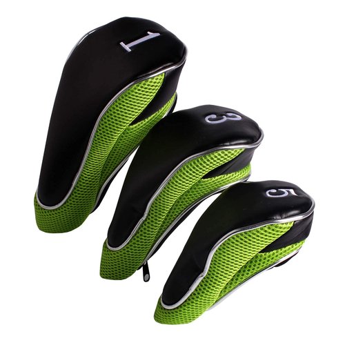 Andux 3pcs/Pack Golf Wood Head Covers + 10pcs/Set Iron Head Covers