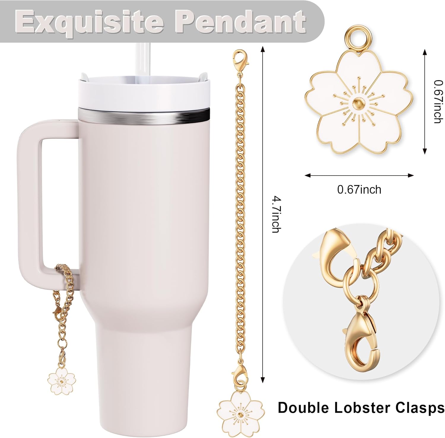 Stanley 12-Piece Cup Accessories Set - 3 Flower Straw Toppers, Silicone Boots & Charms for 30/40 Oz Tumblers