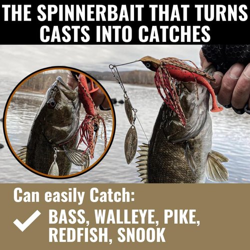 Lunkerhunt Impact Ignite - Fast-Sinking Spinnerbaits with 2 Willow Leaf Blades | Ideal for Bass & Trout Fishing