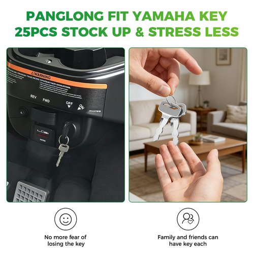 Panglong Golf Cart Replacment Ignition Keys, Suitable for Yamaha G&E G14,G16,G19,G22,G29 Drive, Replace OEM JU2-H2511-00/8000 Replacement Key (Pack of 25)