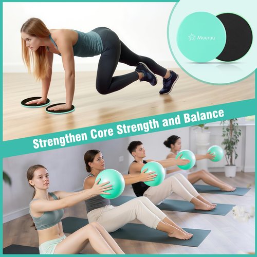 Pilates Equipment Kit for Home Workout, Pilates Ring and Ball Set for Women, 14'' Magic Circle Essentials Accessories Kit with Wrist Weights, Resistance Bands, Yoga Strap, Core Sliders, Socks, Bag