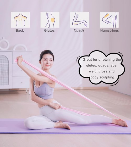 RYTMAT Resistance Bands, 6.5ft Long Non-Latex Elastic Stretch Bands, Exercise Bands for Physical Therapy, Yoga, Pilates, Rehab, Home Gym Workouts, Strength Training (Orange)