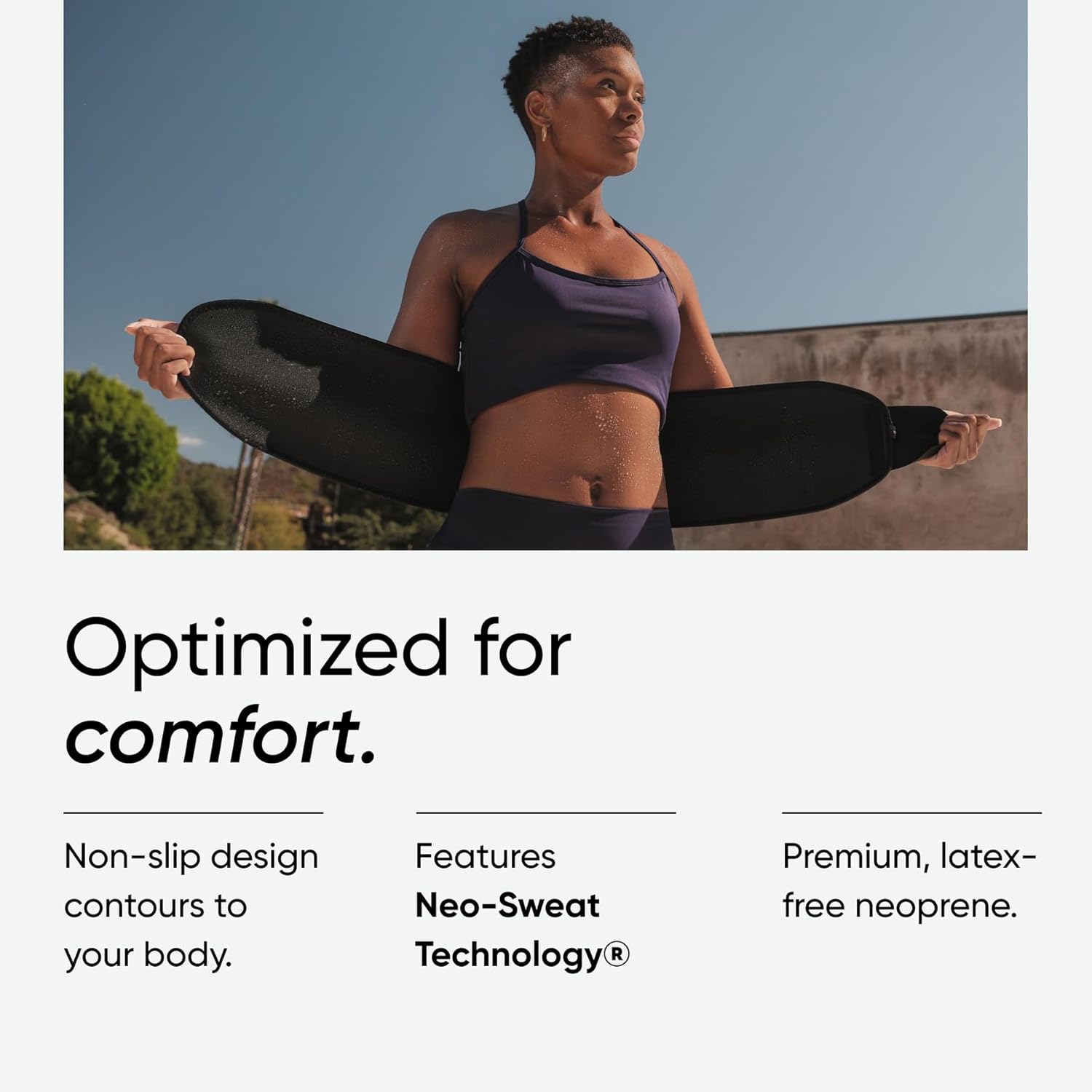 Sports Research Sweet Sweat Waist Trimmer - Premium Sweat Enhancing Fitness Band for Men & Women