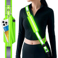 Samlior LED Reflective Belt Sash, Rechargeable LED Light Night Safety Walking Gear, High Visibility Adjustable Reflective Gear for Runners Walkers Cyclists at Night (Green)