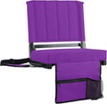 Sport Beats Stadium Seats - Comfortable Bleacher Chairs with Back Support & Cushion | Dark Purple, 2-Pack - 17" W x 12" D x 16.5" H