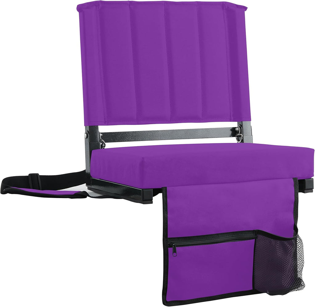 Sport Beats Stadium Seats - Comfortable Bleacher Chairs with Back Support & Cushion | Dark Purple, 1pc - 17" W x 12" D x 16.5" H