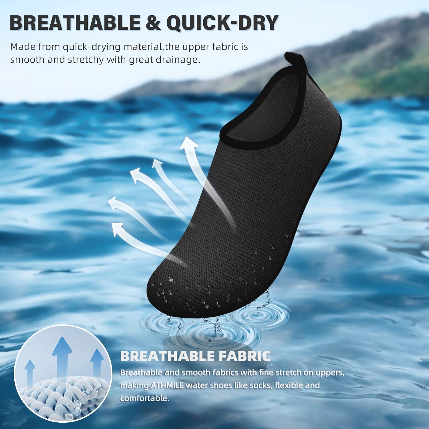 Skiennix Water Shoes - Quick-Dry Aqua Socks for Men & Women | Ideal for Beach, Pool, and Yoga Activities