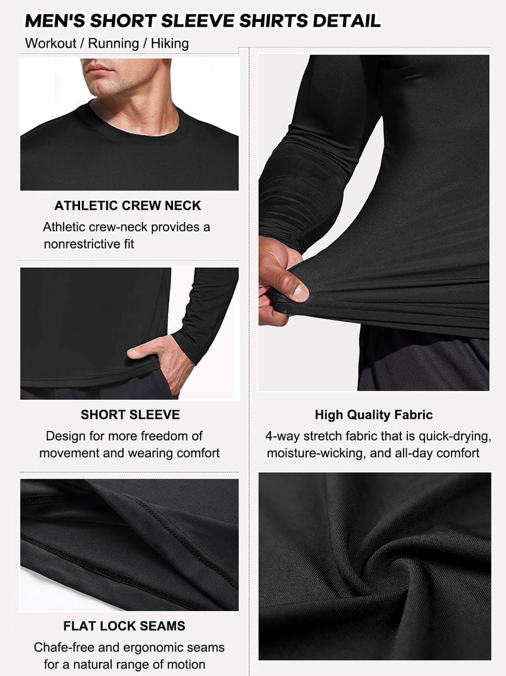 Skiennix Men's Performance Long Sleeve T-Shirts - UPF 50+ Sun Protection | 1, 3, or 5 Pack for Gym & Running