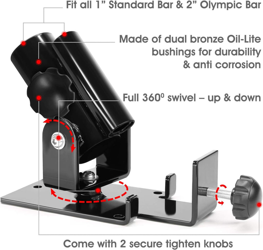 Yes4All Adjustable T Bar Row Attachment - Durable D Row Handle with Textured Rubber Grip