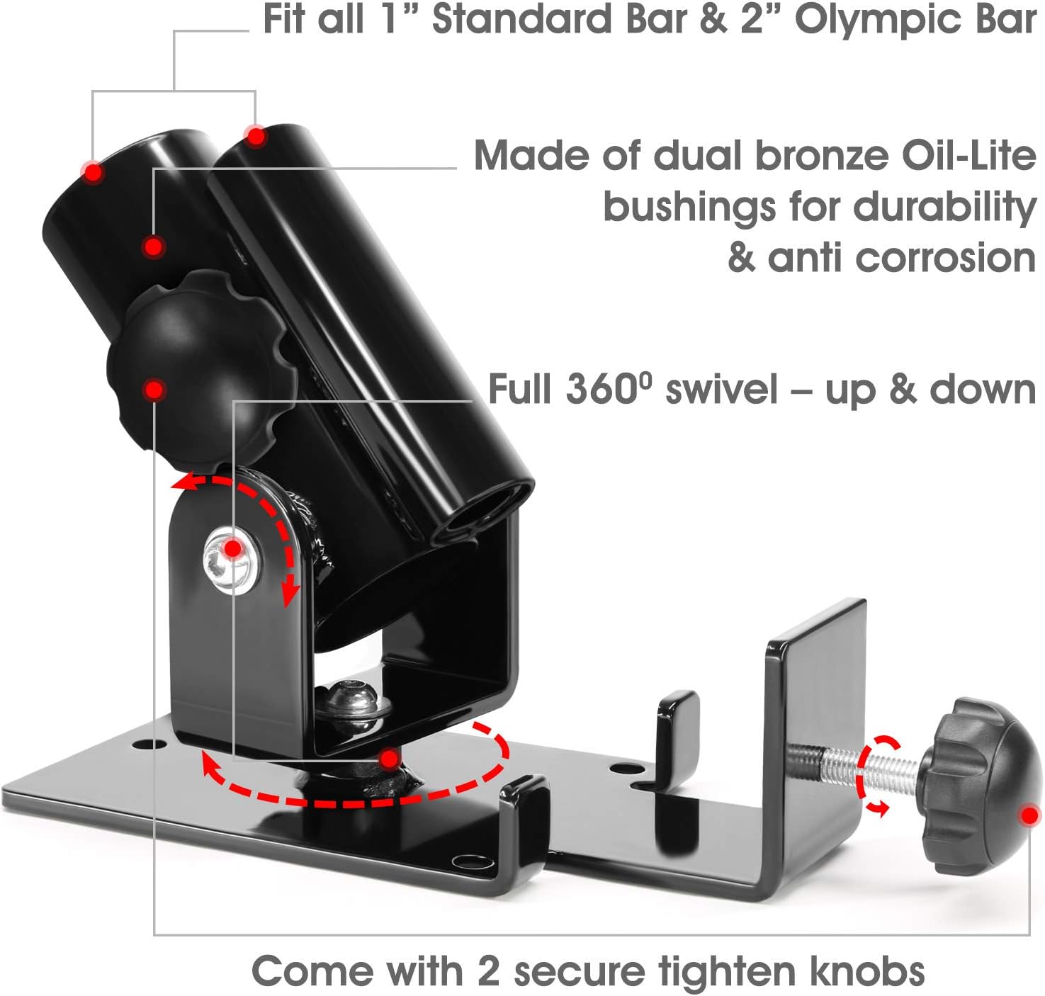 Yes4All Adjustable T Bar Row Attachment - Durable D Row Handle with Textured Rubber Grip