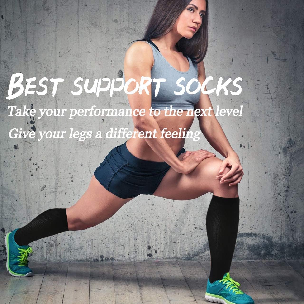 SunFeeling Compression Socks - 6 Pairs for Enhanced Circulation | Ideal Support for Nurses & Athletes