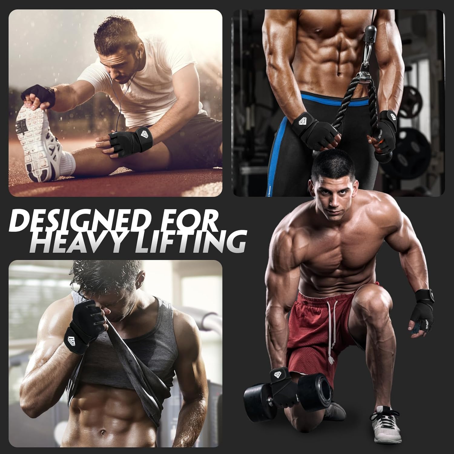 Skiennix Workout Gloves - Weight Lifting Gloves with Full Palm Pad & Strong Wrist Support | Enhanced Grip for Fitness & Training