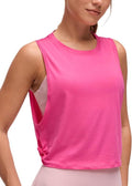 CRZ YOGA Pima Cotton Tank Tops for Women - Loose Sleeveless Athletic Workout Crop Shirt