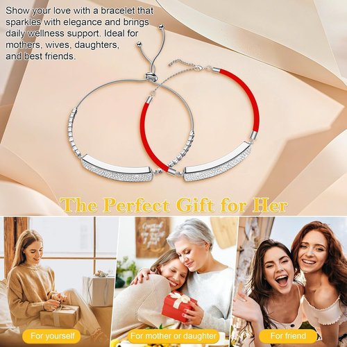 MUSINOTE Light Luxury Smart Bracelet for Women, Jewelry Activity & Fitness Trackers/Heart Rate/Sleep Stress/HRV/Life Waterproof,Automatic Monitoring Wearable Comes with 2 Bands and Free App - Silver