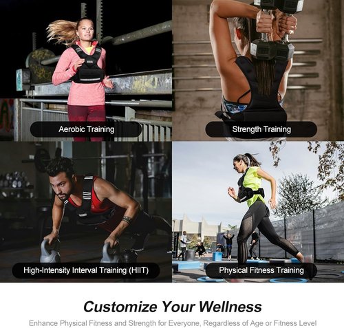 Feyachi Adjustable Weighted Vest - X-Type Design with Reflective Stripe | 3-32 lbs for Running & Training
