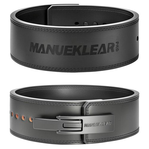 MANUEKLEAR 10mm Thick & 4inch Wide Weight Lifting Belt Lever, Lever Belt Weightlifting for Men and Women, Powerlifting Lever Gym Belt for Squat Deadlift Workout (Black, M(29-35inches))