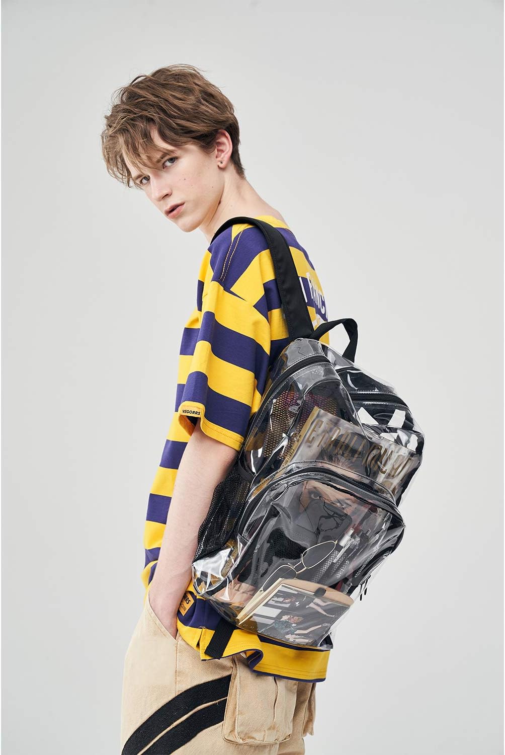 Vorspack Clear Backpack | Heavy-Duty Transparent Design for College & Workplace - 2 Pack Black