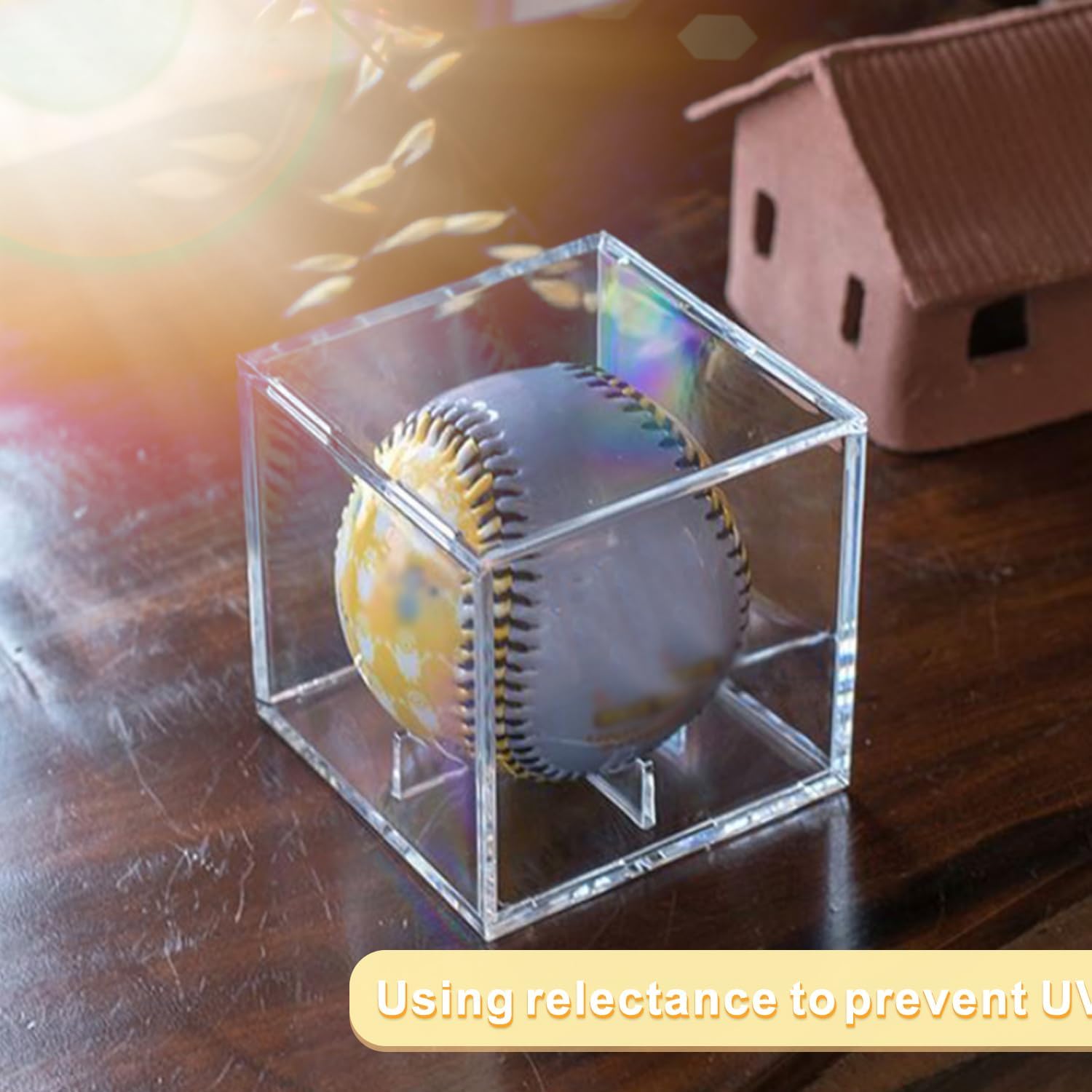 Skiennix Acrylic Baseball Display Case - UV Protected Cube for Autographed Memorabilia | Clear Design