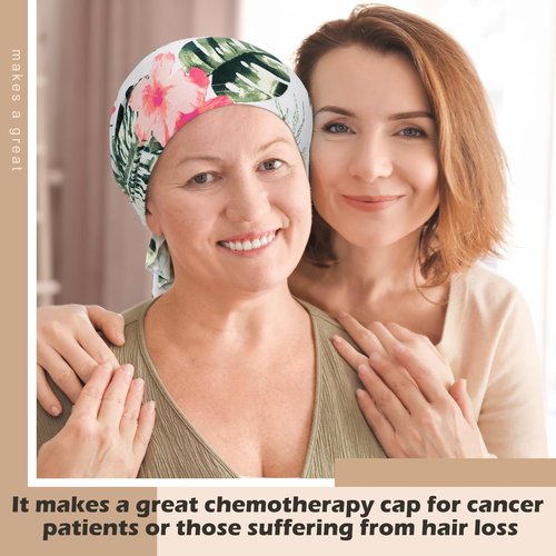 Halfchet 8 Pcs Chemo Headwear for Women Pre Tied Cancer Scarf Caps Soft Cotton Elastic Head Scarf Turbans for Patients Hair Loss Cover Hat