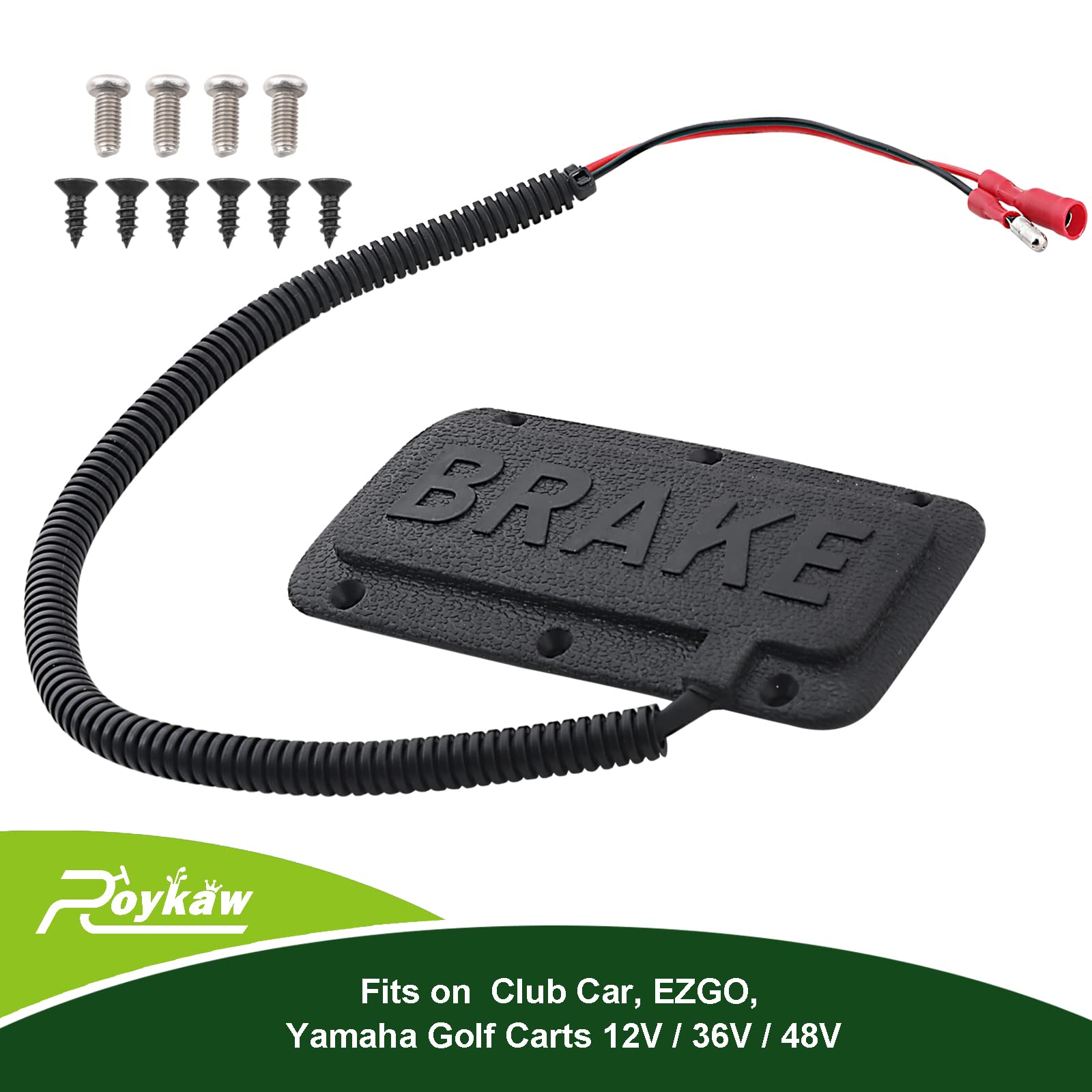 Roykaw Golf Cart Brake Light Switch/Brake Pad Switch Compatible with EZGO Club Car Yamaha 12/36/48 Volt Models