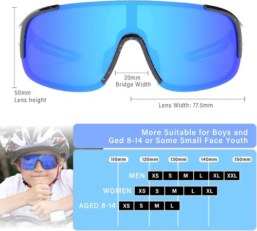 IKTOD Youth Baseball Sunglasses - UV400 Protection for Kids Aged 4-16 | 2-Pack Sports Goggles