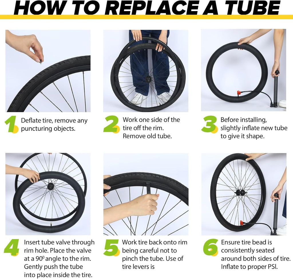 Premium Butyl Rubber Fat Bike Tube - 20x4 & 26x4.0 with AV 32mm Schrader Valve | Includes Tire Levers