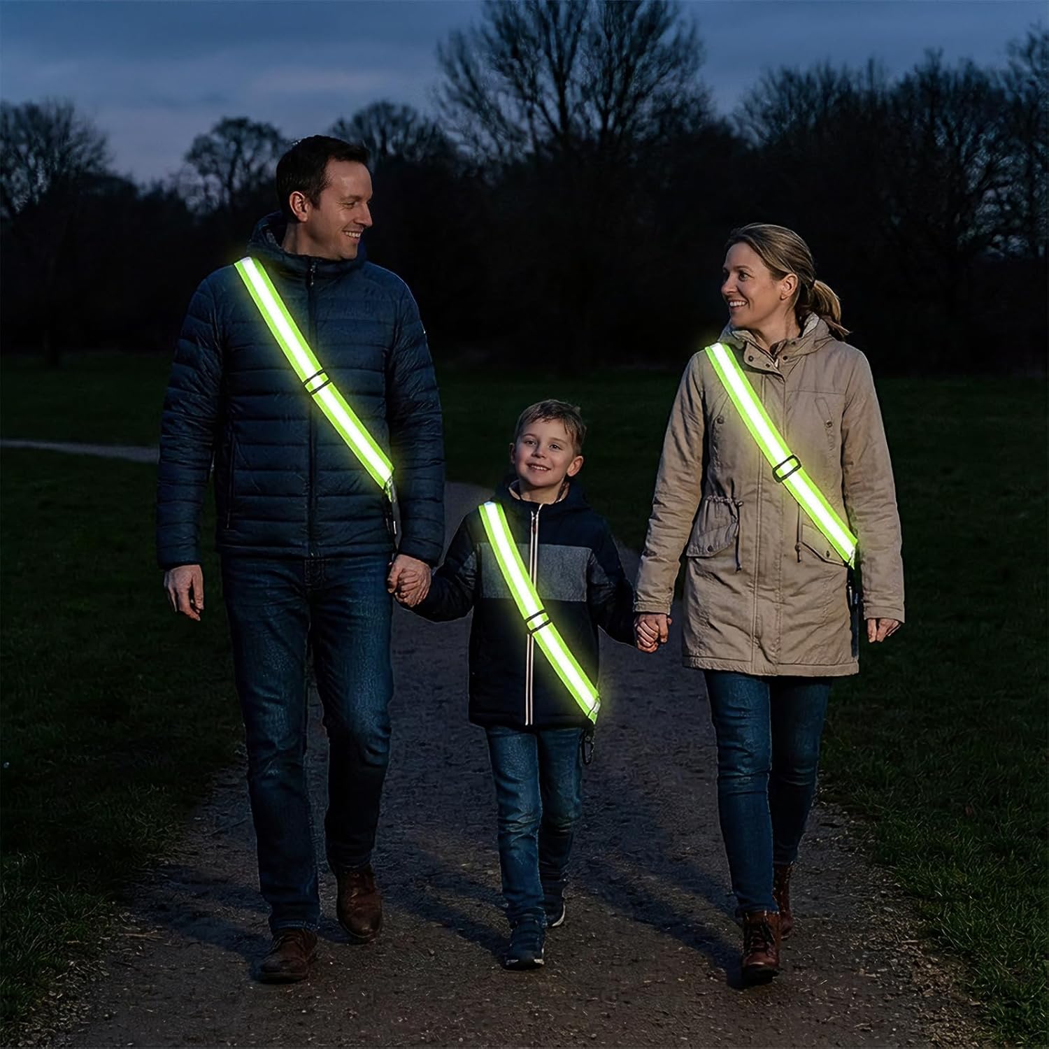 Tlence 10 Pack Reflective Sashes - High Visibility Running Belts for Night Safety | Adjustable Straps for Men & Women