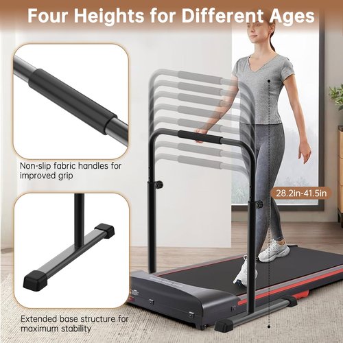 Adjustable Walking Pad Handle only, 19.7 inch Wide, 44 inch Max Height, Black